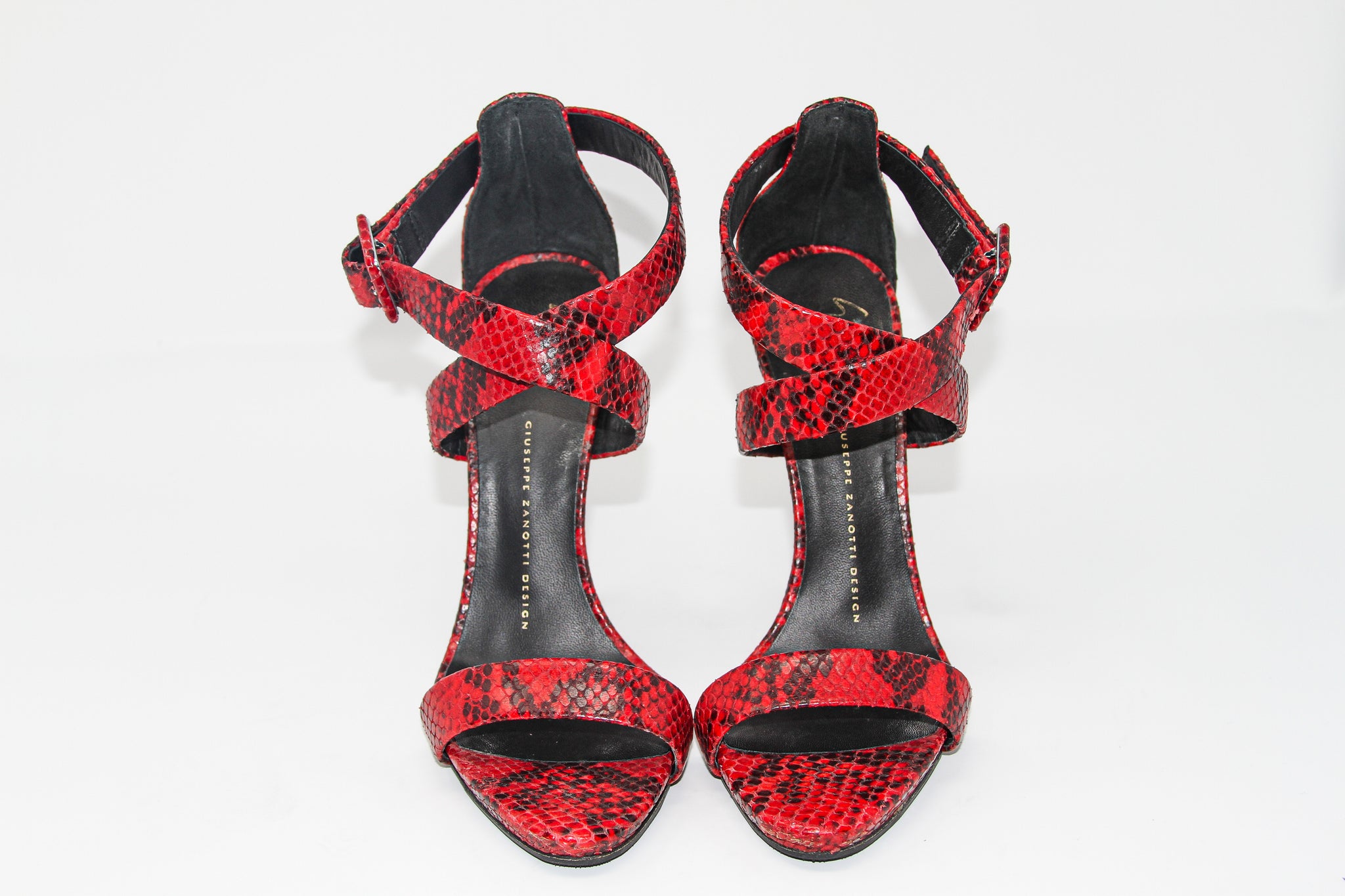 Giuseppe Zanotti Red Snakeskin Heeled Sandals – NU2U Luxury Consignment